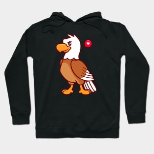 Cute Eagle Bird Standing Cartoon Hoodie